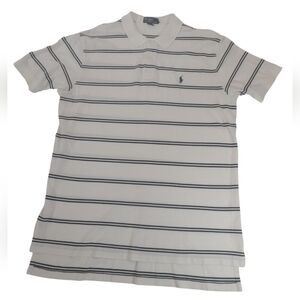 Polo by Ralph Lauren Men's White & Black Strips Short Sleeve Cotton Shirt Sz.XL
